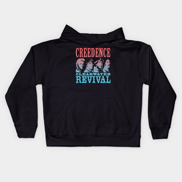 Creedence Clearwater Revival /// Retro Design Kids Hoodie by NumbLinkin